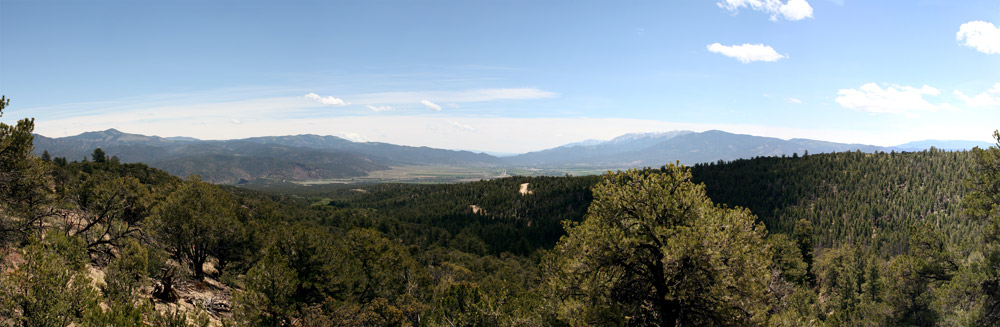 A pano looking down on the town of Salida.
