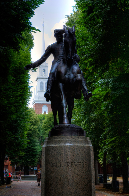 Paul Revere Statue and the Old North Church