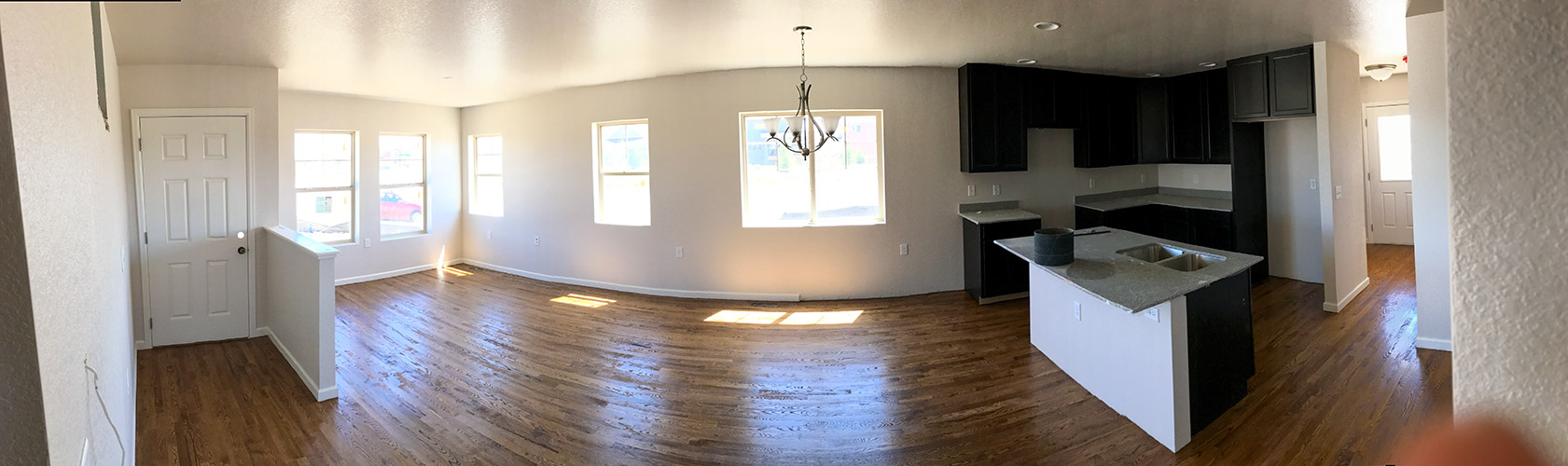 Living Room, Dining Room and Kitchen